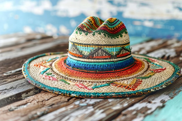 Traditional sombrero with intricate embroidery and festive colors