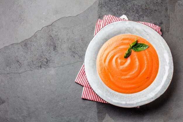 Traditional spanish andalusian tomato cream soup