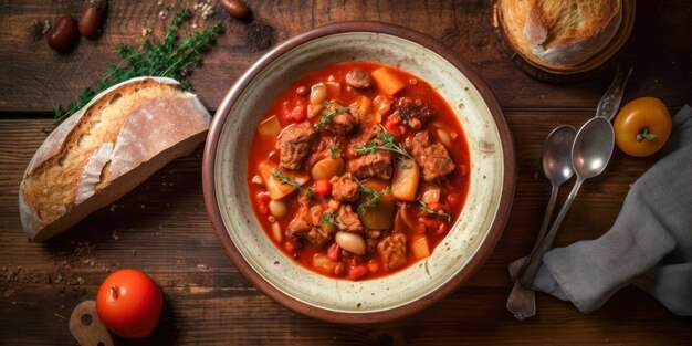 Foto cucina tradizionale spagnola stufato di madrid