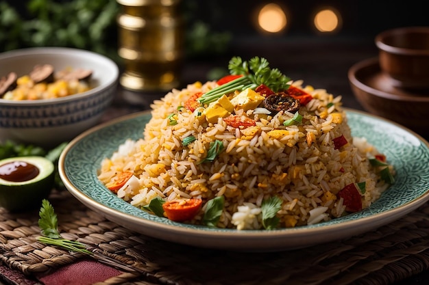 The traditional spices that are felt in this fried rice