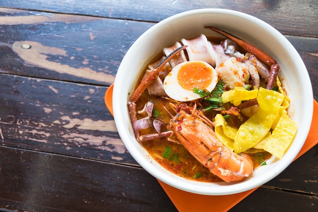 Traditional spicy seafood soup