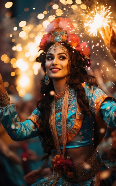 Traditional Splendor Adorable Diwali Girl