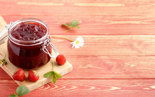 Traditional strawberry homemade jam.