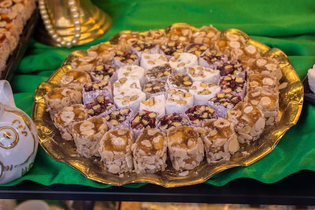 Traditional style turkish delight sweets