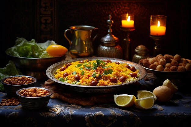 Traditional Suhoor Meal Setup