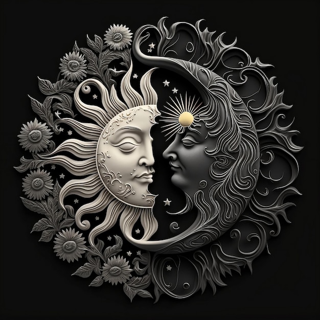 Traditional Sun with moon