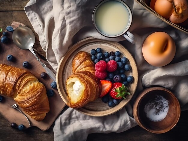 Traditional Swedish breakfast with healthy products