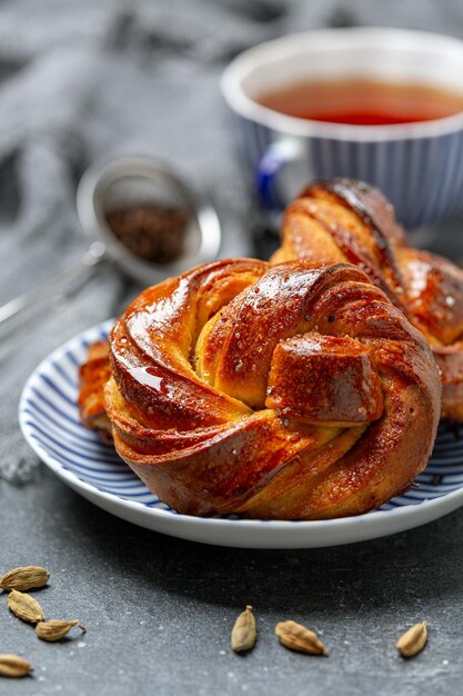 Traditional Swedish rolls with cardamom