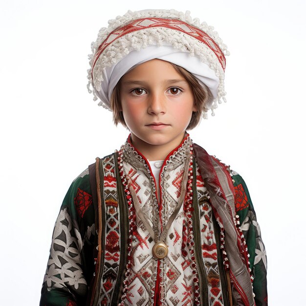 Традиционный таджикский 8-летний в студии