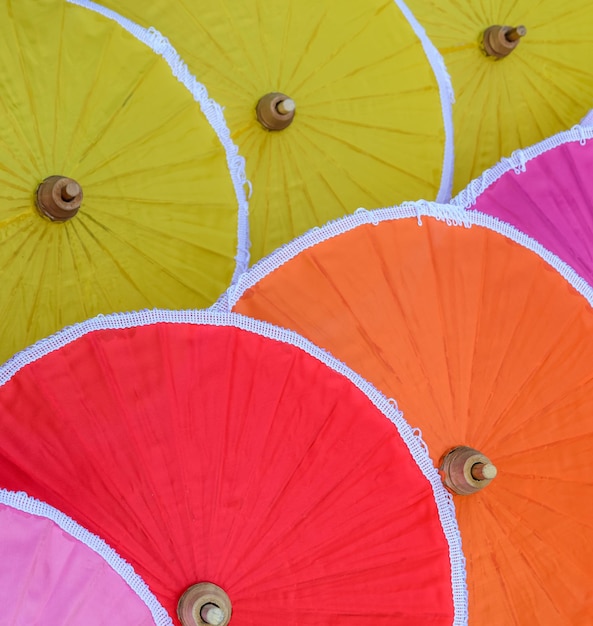 Traditional Thai bamboo umbrellas