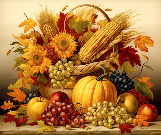 Traditional Thanksgiving harvest design