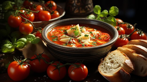 Photo traditional tomato soup