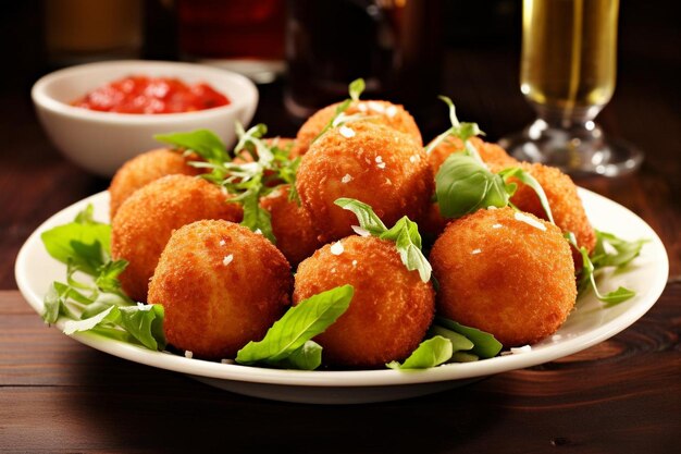 Photo traditional trattoria arancini