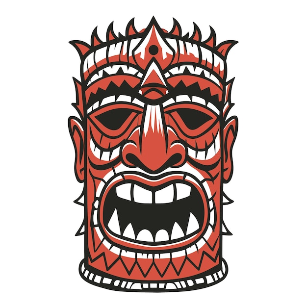 traditional tribal polynesian tiki mask representing the vibrant and exotic hawaiian culture