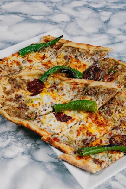 Traditional turkish baked dish pide Turkish pizza pide Middle eastern appetizers Turkish cuisine