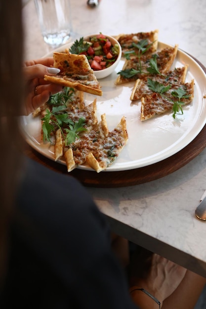 Traditional turkish baked dish pide Turkish pizza pide Middle eastern appetizers Turkish cuisine