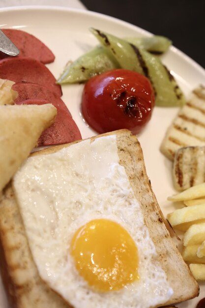 Traditional turkish breakfast table with mixed foods