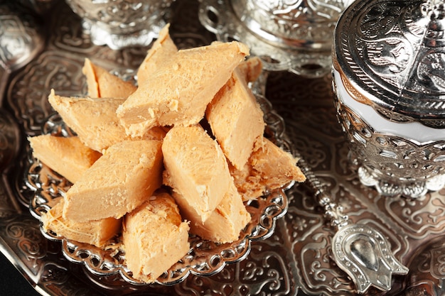 Traditional Turkish coffee and Turkish delight