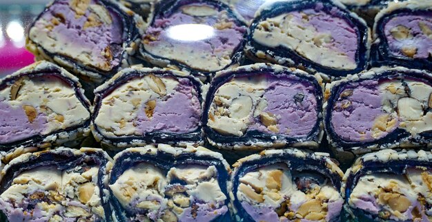 Traditional Turkish Delight on a display for sale