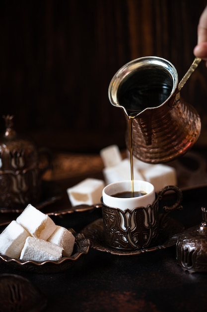 Traditional Turkish delight on a plate