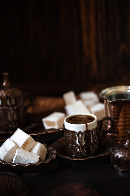 Traditional Turkish delight on a plate