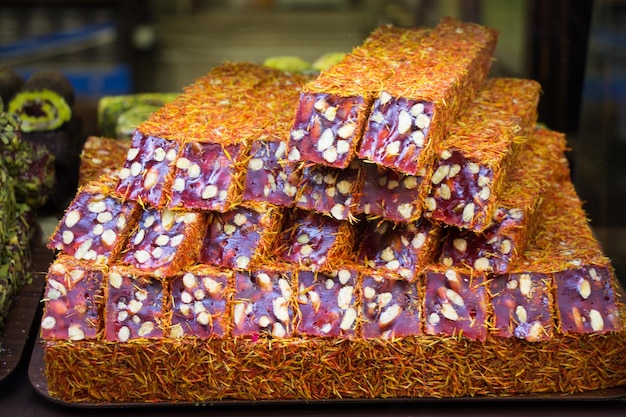 Traditional turkish delight rahat lokum