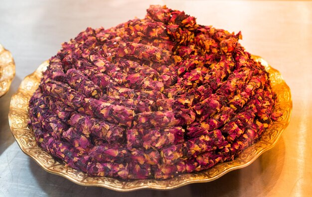 Traditional Turkish delight sweets as lokum candy