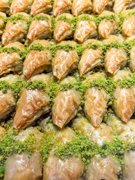 Foto un dessert tradizionale turco noto come baklava