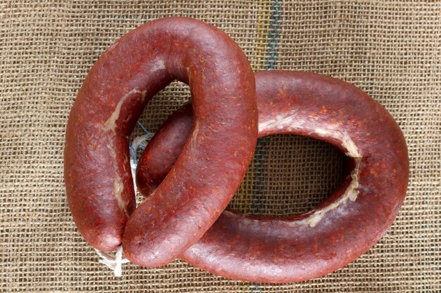 Traditional Turkish food sausage Dried and spicy