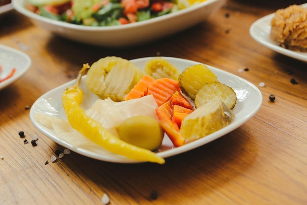 Traditional Turkish and Greek dinner meze table