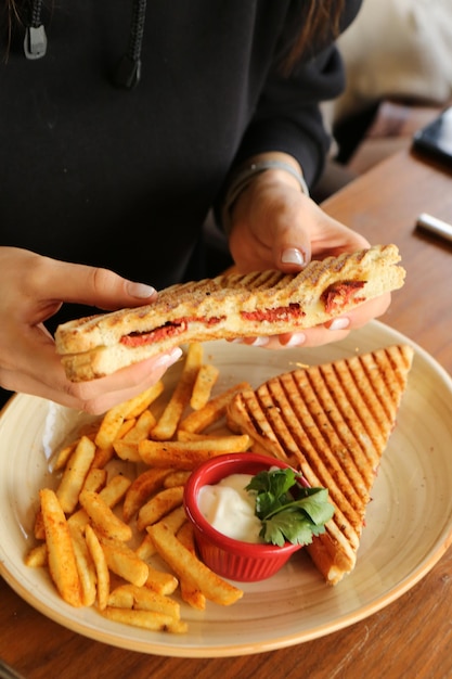 Traditional Turkish toast, delicious breakfast