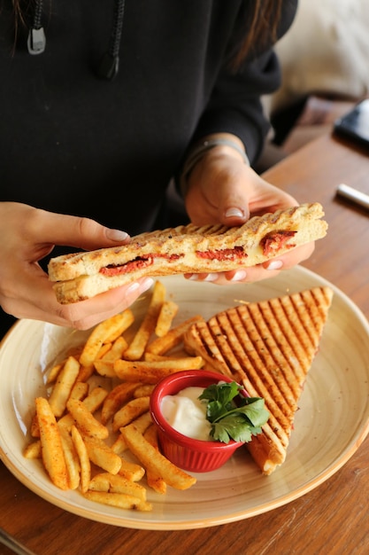 Traditional Turkish toast, delicious breakfast