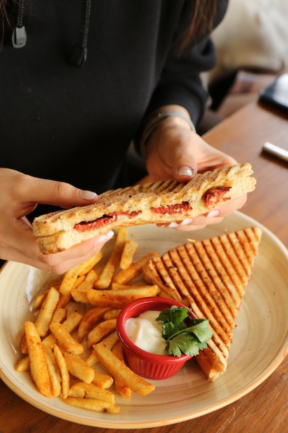 Traditional Turkish toast, delicious breakfast