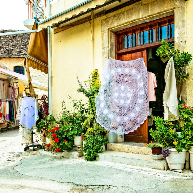 Traditional typical villages of Cyprus with lace workshops.