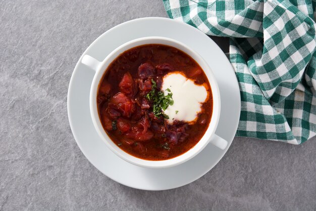 Traditional Ukrainian Russian borsch