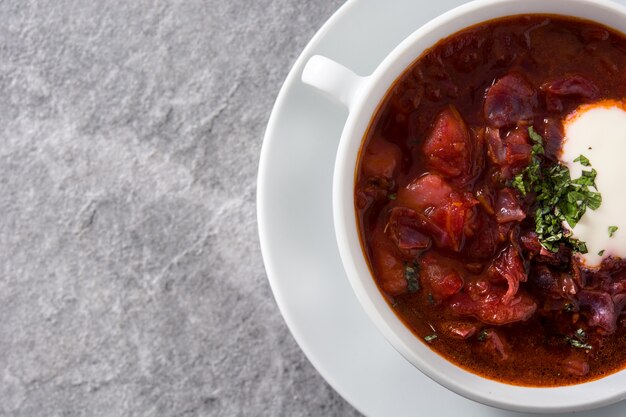 Traditional Ukrainian Russian borsch