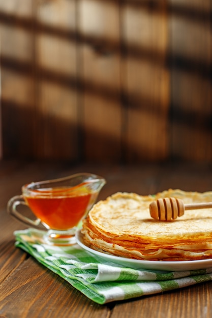 Traditional Ukrainian or Russian pancakes. 