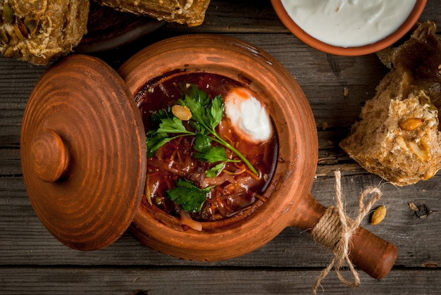 Traditional ukrainian soup- borscht