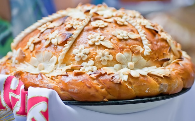 Traditional ukrainian wedding bread