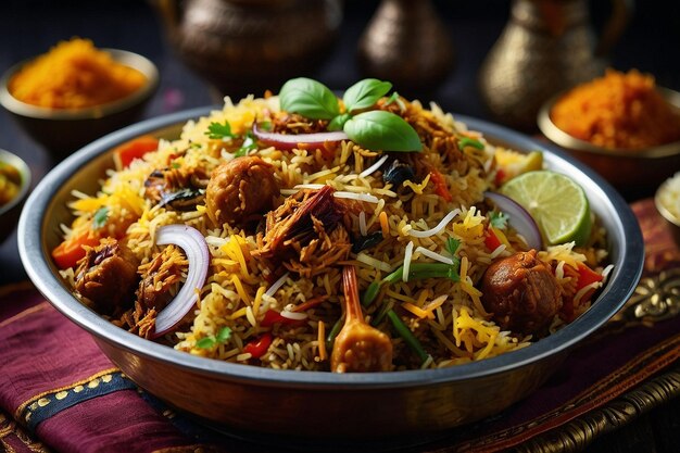 Traditional Veg Biryani Serving