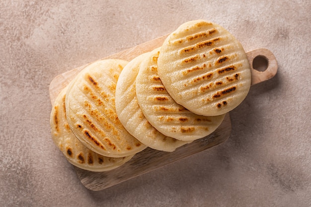 Traditional Venezuelan food arepa made from cornmeal