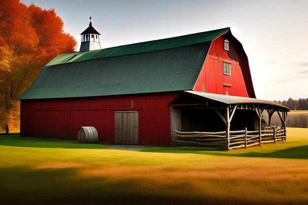 Traditional Vintage Red Farm barn