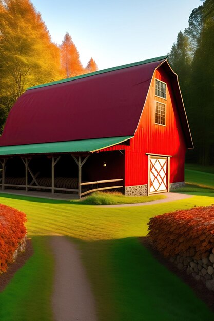 Traditional Vintage Red Farm barn