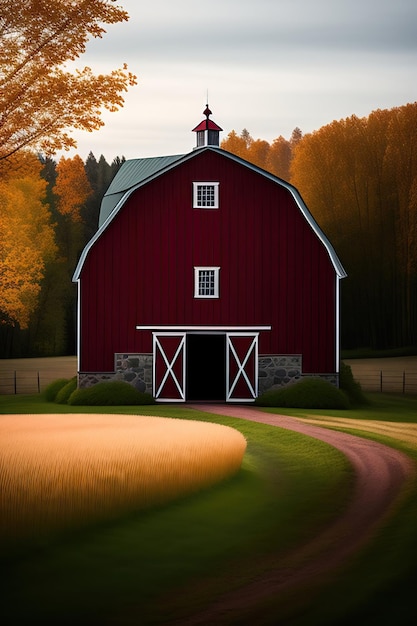 Traditional Vintage Red Farm barn