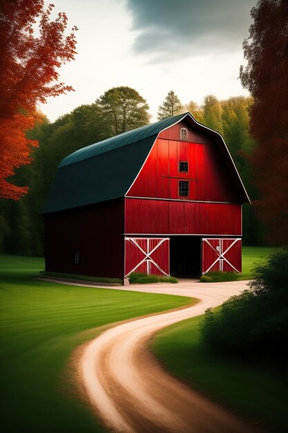 Traditional Vintage Red Farm barn