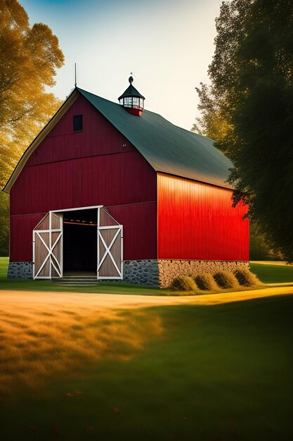 Traditional Vintage Red Farm barn