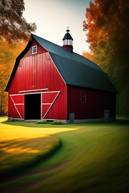 Traditional Vintage Red Farm barn