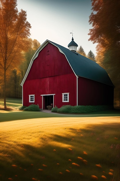 Traditional Vintage Red Farm barn