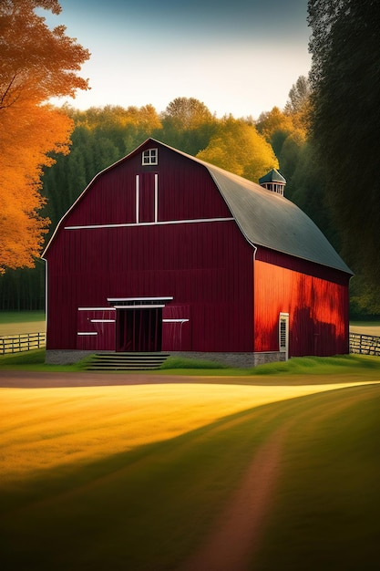 Traditional Vintage Red Farm barn