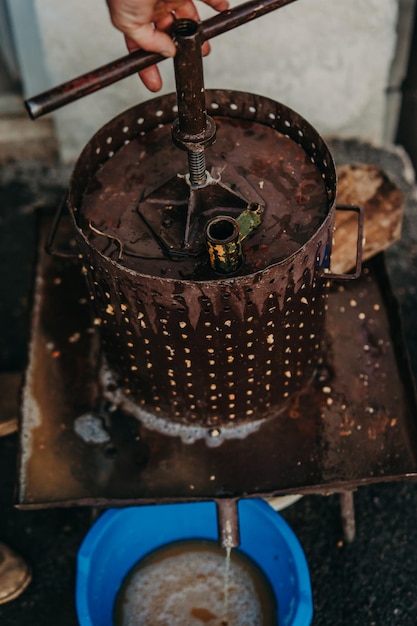 Photo the traditional way of making vinegar